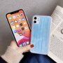 Carcasă din plastic moale cu model mască chirurgicală pentru iPhone 11 - albastru