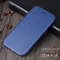X-Level husă flip din piele cu suport pentru iPhone 12 mini - albastru