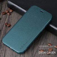 X-Level husă flip din piele cu suport pentru iPhone 12 mini - verde