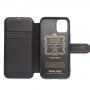 Qialino husă flip din piele pentru iPhone 12 / 12 Pro - negru