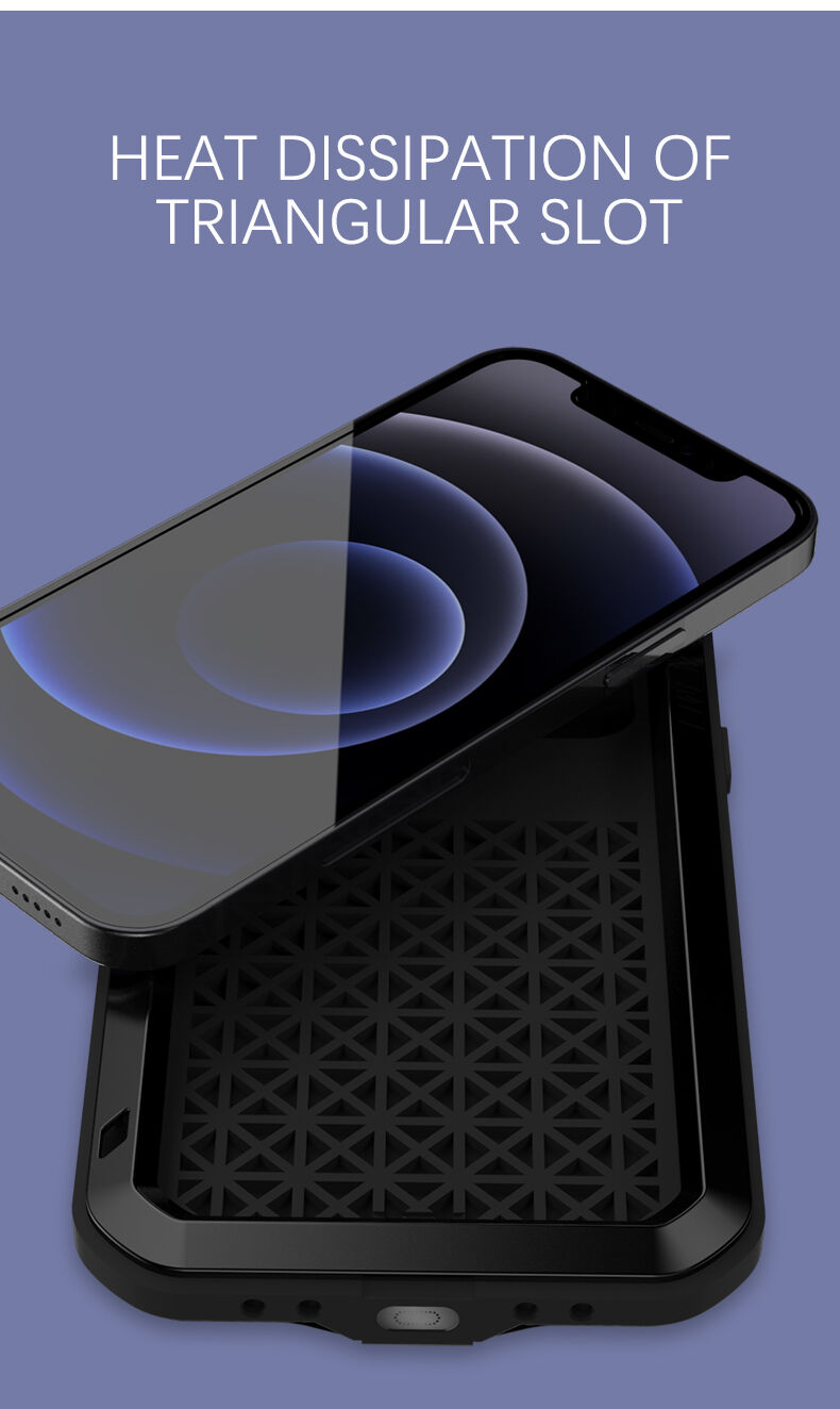 Love Mei carcasă foarte rezistentă la șoc/apă/praf pentru iPhone 12 mini - negru
