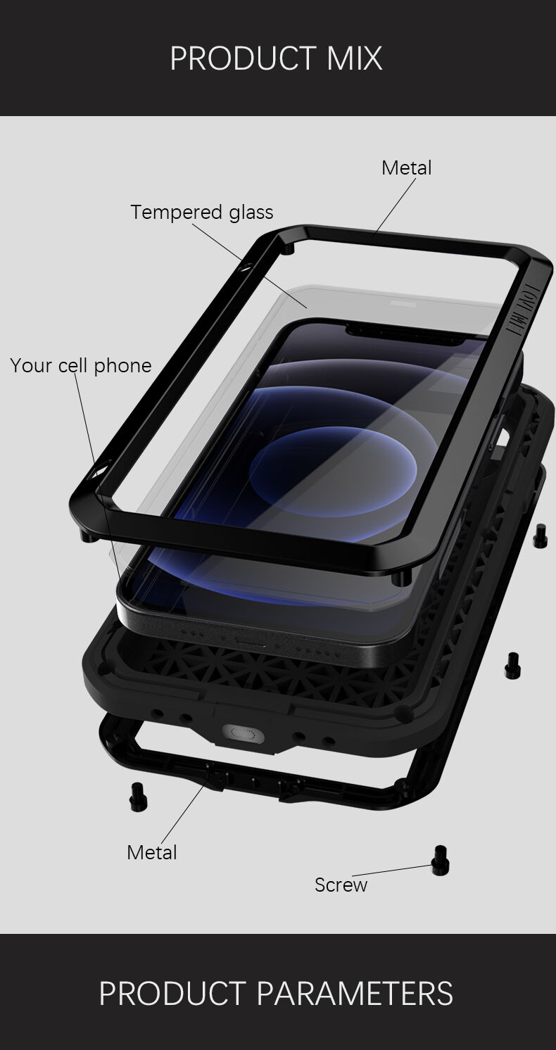Love Mei carcasă foarte rezistentă la șoc/apă/praf pentru iPhone 12 mini - negru Love Mei carcasă foarte rezistentă la șoc/apă/praf pentru iPhone 12 mini - negru