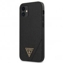 Guess Saffiano V Stitch carcasă pentru iPhone 12 mini - negru