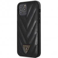 Guess V Quilted carcasă pentru iPhone 12 Pro Max - negru