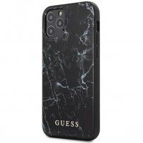 Guess Marble carcasă cu motiv marmură pentru iPhone 12 / 12 Pro - negru