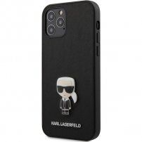 Karl Lagerfeld Saffiano Iconic carcasă pentru iPhone 12 Pro Max - negru