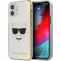 Karl Lagerfeld Choupette Head carcasă schimbătoare pentru iPhone 12 mini - curcubeu