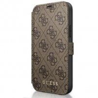Guess 4G Book husă flip pentru iPhone 12 mini - maro