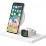 Belkin Boost Charge 2in1 stație de încărcare wireless 7.5W pentru iPhone / Apple Watch - alb