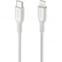 Belkin Playa MFi Cablu împletit de date și încărcare, USB-C / Lightning pentru iPhone / iPad / iPod / AirPods - 1 m - alb