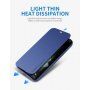 X-Level husă flip din piele cu suport pentru iPhone 12 mini - albastru