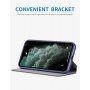 X-Level husă flip din piele cu suport pentru iPhone 12 / 12 Pro - negru