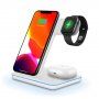 3in1 stand quick charge wireless pentru iPhone / Apple Watch / AirPods - alb
