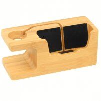 Stație multifuncțională de încărcare, pentru iPhone / Apple Watch - bambus