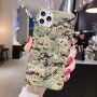 Carcasă din plastic moale cu model camuflaj pentru iPhone 12 mini - verde
