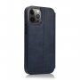 Husă flip din piele PU cu sloturi de carduri pentru iPhone 12 Pro Max - albastru