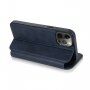 Husă flip din piele PU cu sloturi de carduri pentru iPhone 12 Pro Max - albastru