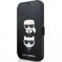 Karl Lagerfeld Saffiano K&C Heads Husă tip portofel pentru iPhone 12 mini - negru