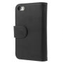 Husă din piele, cu slot-uri pentru carduri, pentru Apple iPhone 5 / 5S / SE (2016) – neagră