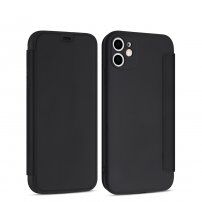 Husă flip din silicon cu buzunar pentru card iPhone 11 Pro Max - negru