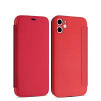 Husă flip din silicon cu buzunar pentru card iPhone 11 Pro - roșu