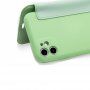 Husă flip din silicon cu buzunar pentru card iPhone 11 Pro - albastru