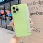 Carcasă tip portofel din silicon și piele PU pentru iPhone 12 - verde