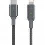 Belkin Boost Charge LED cablu împletit cu conectori USB-C / Lightning - 1,2m - argintiu