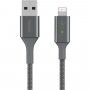 BELKIN Boost Charge LED cablu împletit de date și încărcare, USB-A 2.0 / Lightning pentru iPhone / iPad / iPod / AirPods - 1,2 m - argintiu