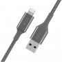 BELKIN Boost Charge LED cablu împletit de date și încărcare, USB-A 2.0 / Lightning pentru iPhone / iPad / iPod / AirPods - 1,2 m - argintiu