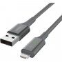 BELKIN Boost Charge LED cablu împletit de date și încărcare, USB-A 2.0 / Lightning pentru iPhone / iPad / iPod / AirPods - 1,2 m - argintiu