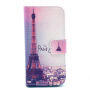Husă portofel, cu suport şi slot-uri de carduri, pentru Apple iPhone 5 / 5S / SE (2016) - Paris şi Turnul Eiffel