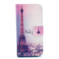 Husă portofel, cu suport şi slot-uri de carduri, pentru Apple iPhone 5 / 5S / SE (2016) - Paris şi Turnul Eiffel