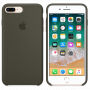 Husă originală din piele, pentru Apple iPhone 8 Plus / 7 Plus - măsliniu închis