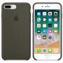 Husă originală din piele, pentru Apple iPhone 8 Plus / 7 Plus - măsliniu închis