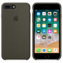 Husă originală din piele, pentru Apple iPhone 8 Plus / 7 Plus - măsliniu închis