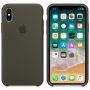 Husă originală Apple din piele, pentru iPhone X / XS - măsliniu închis