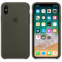 Husă originală Apple din piele, pentru iPhone X / XS - măsliniu închis