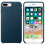 Husă originală din piele, pentru Apple iPhone 8 Plus / 7 Plus - albastru spaţial