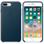 Husă originală din piele, pentru Apple iPhone 8 Plus / 7 Plus - albastru spaţial
