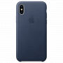Husă originală din piele, pentru Apple iPhone XS / iPhone X - albastru nocturn