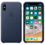 Husă originală din piele, pentru Apple iPhone XS / iPhone X - albastru nocturn