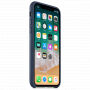 Husă originală din piele, pentru Apple iPhone XS / iPhone X - albastru nocturn