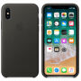 Husă originală Apple din piele, pentru iPhone X / XS - gri carbon