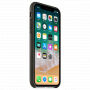 Husă originală Apple din piele, pentru iPhone X / XS - gri carbon