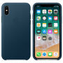 Husă originală din piele, pentru Apple iPhone XS / iPhone X - albastru spaţial
