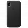 Husă originală din piele Folio pentru Apple iPhone XS / iPhone X - negru