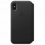 Husă originală din piele Folio pentru Apple iPhone XS / iPhone X - negru