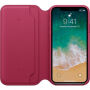 Husă originală din piele Folio, pentru Apple iPhone XS / iPhone X - măsliniu