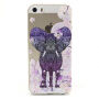 Carcasă cu relief de diamant, pentru Apple iPhone 5 / 5S / SE (2016) - Elefant şi flori